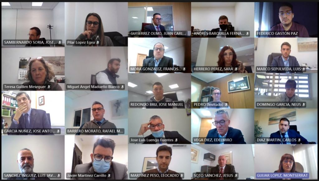 sesión virtual con trabajadores de Funespaña abordando aspectos de la nueva reforma laboral